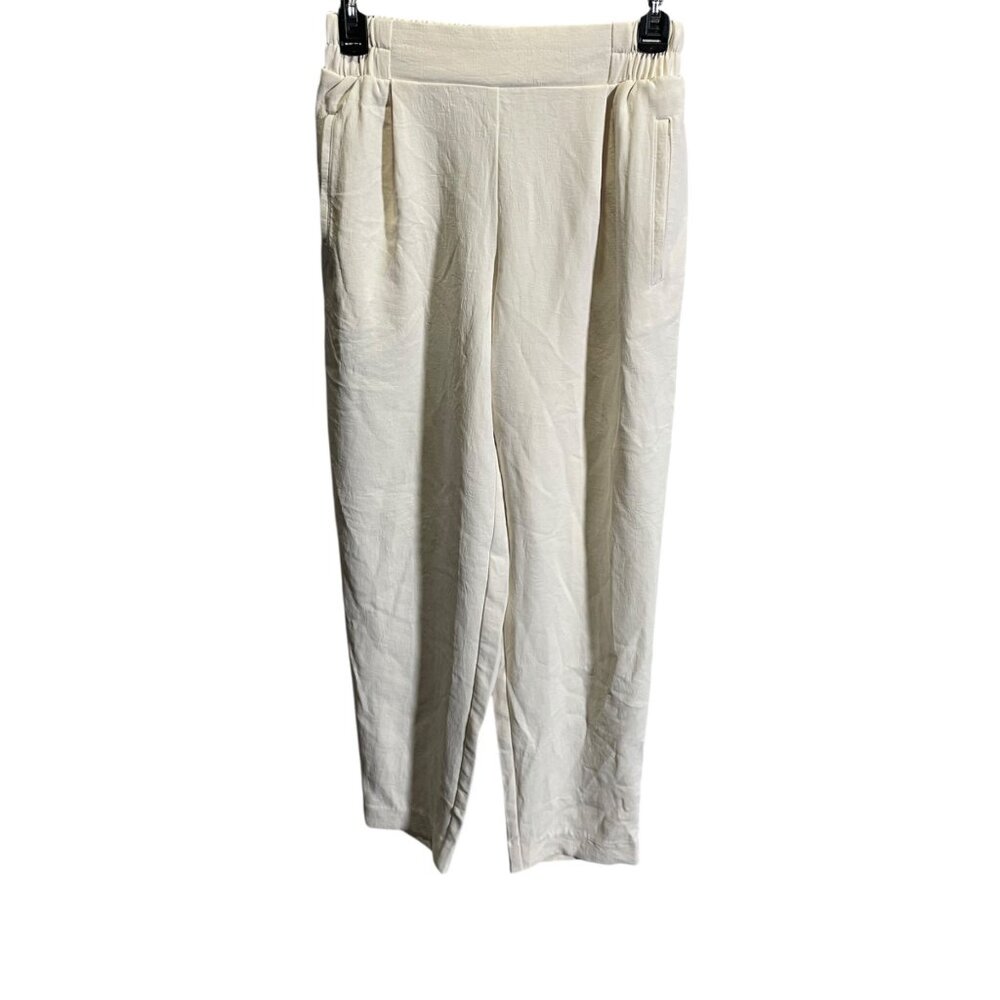 A New Day XS Polyester Blend White Pull-On‎ Pants career flowy